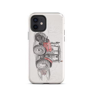 Furrow & Fields Tough Case for iPhone® iPhone 12 Massey Ferguson 6255 Pencil Sketch | Tough Case for iPhone® Quality Farmers Merch