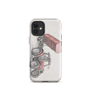Furrow & Fields Tough Case for iPhone® iPhone 12 mini Massey Ferguson 6180 Pencil Sketch | Tough Case for iPhone® Quality Farmers Merch