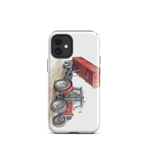 Furrow & Fields Tough Case for iPhone® iPhone 12 mini Massey Ferguson 6180 Watercolor | Tough Case for iPhone® Quality Farmers Merch