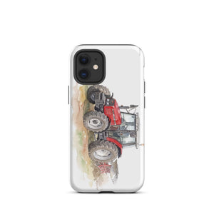 Furrow & Fields Tough Case for iPhone® iPhone 12 mini Massey Ferguson 6255 Watercolor | Tough Case for iPhone® Quality Farmers Merch