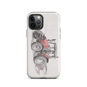 Furrow & Fields Tough Case for iPhone® iPhone 12 Pro Massey Ferguson 6255 Pencil Sketch | Tough Case for iPhone® Quality Farmers Merch