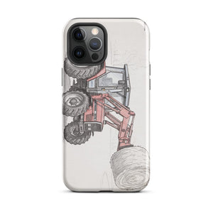 Furrow & Fields Tough Case for iPhone® iPhone 12 Pro Max Massey Ferguson 3070 Autotronic Pencil Sketch | Tough Case for iPhone® Quality Farmers Merch