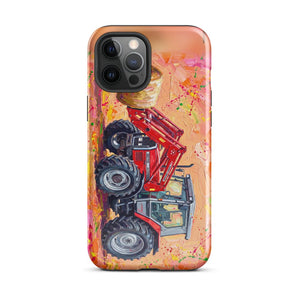 Furrow & Fields Tough Case for iPhone® iPhone 12 Pro Max Massey Ferguson 3070 Autotronic Splash Art | Tough Case for iPhone® Quality Farmers Merch