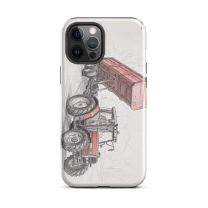 Furrow & Fields Tough Case for iPhone® iPhone 12 Pro Max Massey Ferguson 6180 Pencil Sketch | Tough Case for iPhone® Quality Farmers Merch