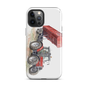 Furrow & Fields Tough Case for iPhone® iPhone 12 Pro Max Massey Ferguson 6180 Watercolor | Tough Case for iPhone® Quality Farmers Merch