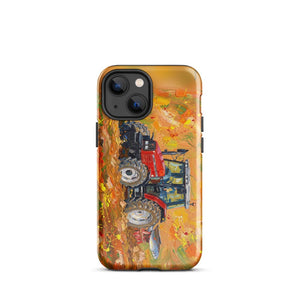 Furrow & Fields Tough Case for iPhone® iPhone 13 mini Massey Ferguson 6255 Splash Art | Tough Case for iPhone® Quality Farmers Merch