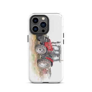 Furrow & Fields Tough Case for iPhone® iPhone 13 Pro Massey Ferguson 6255 Watercolor | Tough Case for iPhone® Quality Farmers Merch