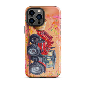 Furrow & Fields Tough Case for iPhone® iPhone 13 Pro Max Massey Ferguson 3070 Autotronic Splash Art | Tough Case for iPhone® Quality Farmers Merch