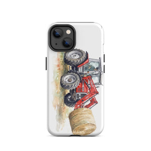 Furrow & Fields Tough Case for iPhone® iPhone 14 Massey Ferguson 3070 Autotronic Watercolor | Tough Case for iPhone® Quality Farmers Merch