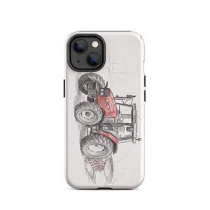 Furrow & Fields Tough Case for iPhone® iPhone 14 Massey Ferguson 6255 Pencil Sketch | Tough Case for iPhone® Quality Farmers Merch