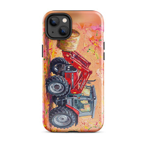 Furrow & Fields Tough Case for iPhone® iPhone 14 Plus Massey Ferguson 3070 Autotronic Splash Art | Tough Case for iPhone® Quality Farmers Merch