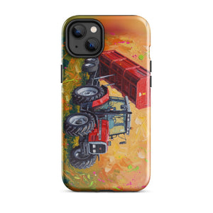 Furrow & Fields Tough Case for iPhone® iPhone 14 Plus Massey Ferguson 6180 Splash Art | Tough Case for iPhone® Quality Farmers Merch
