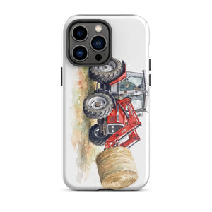Furrow & Fields Tough Case for iPhone® iPhone 14 Pro Max Massey Ferguson 3070 Autotronic Watercolor | Tough Case for iPhone® Quality Farmers Merch