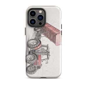 Furrow & Fields Tough Case for iPhone® iPhone 14 Pro Max Massey Ferguson 6180 Pencil Sketch | Tough Case for iPhone® Quality Farmers Merch