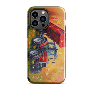 Furrow & Fields Tough Case for iPhone® iPhone 14 Pro Max Massey Ferguson 6180 Splash Art | Tough Case for iPhone® Quality Farmers Merch