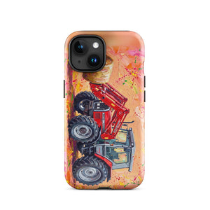Furrow & Fields Tough Case for iPhone® iPhone 15 Massey Ferguson 3070 Autotronic Splash Art | Tough Case for iPhone® Quality Farmers Merch