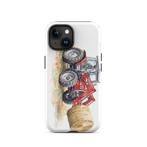 Furrow & Fields Tough Case for iPhone® iPhone 15 Massey Ferguson 3070 Autotronic Watercolor | Tough Case for iPhone® Quality Farmers Merch