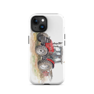 Furrow & Fields Tough Case for iPhone® iPhone 15 Massey Ferguson 6255 Watercolor | Tough Case for iPhone® Quality Farmers Merch