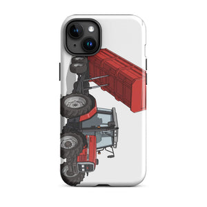 Furrow & Fields Tough Case for iPhone® iPhone 15 Plus Massey Ferguson 6180 Illustration | Tough Case for iPhone® Quality Farmers Merch