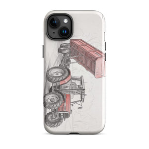 Furrow & Fields Tough Case for iPhone® iPhone 15 Plus Massey Ferguson 6180 Pencil Sketch | Tough Case for iPhone® Quality Farmers Merch