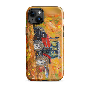 Furrow & Fields Tough Case for iPhone® iPhone 15 Plus Massey Ferguson 6255 Splash Art | Tough Case for iPhone® Quality Farmers Merch