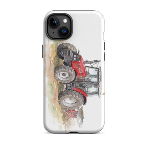 Furrow & Fields Tough Case for iPhone® iPhone 15 Plus Massey Ferguson 6255 Watercolor | Tough Case for iPhone® Quality Farmers Merch