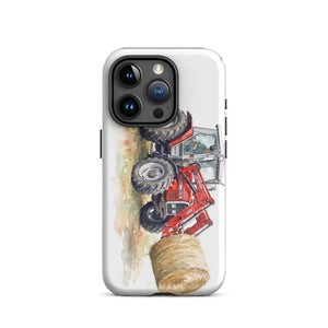 Furrow & Fields Tough Case for iPhone® iPhone 15 Pro Massey Ferguson 3070 Autotronic Watercolor | Tough Case for iPhone® Quality Farmers Merch