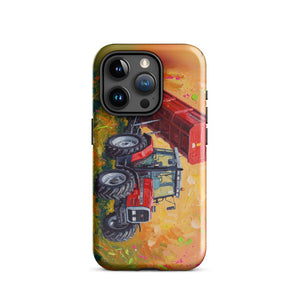Furrow & Fields Tough Case for iPhone® iPhone 15 Pro Massey Ferguson 6180 Splash Art | Tough Case for iPhone® Quality Farmers Merch