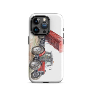Furrow & Fields Tough Case for iPhone® iPhone 15 Pro Massey Ferguson 6180 Watercolor | Tough Case for iPhone® Quality Farmers Merch