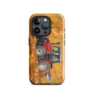 Furrow & Fields Tough Case for iPhone® iPhone 15 Pro Massey Ferguson 6255 Splash Art | Tough Case for iPhone® Quality Farmers Merch