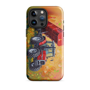 Furrow & Fields Tough Case for iPhone® iPhone 15 Pro Max Massey Ferguson 6180 Splash Art | Tough Case for iPhone® Quality Farmers Merch