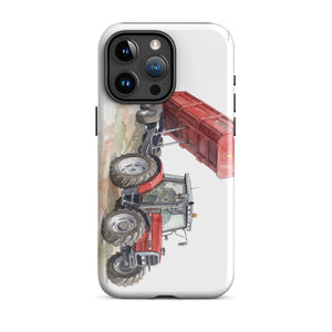 Furrow & Fields Tough Case for iPhone® iPhone 15 Pro Max Massey Ferguson 6180 Watercolor | Tough Case for iPhone® Quality Farmers Merch