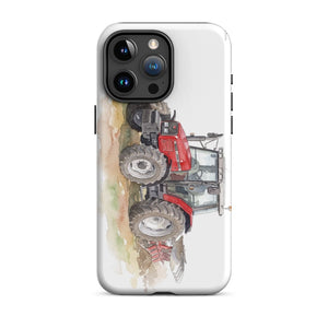 Furrow & Fields Tough Case for iPhone® iPhone 15 Pro Max Massey Ferguson 6255 Watercolor | Tough Case for iPhone® Quality Farmers Merch