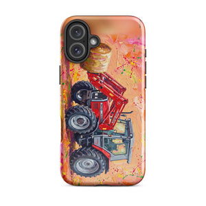 Furrow & Fields Tough Case for iPhone® iPhone 16 Plus Massey Ferguson 3070 Autotronic Splash Art | Tough Case for iPhone® Quality Farmers Merch