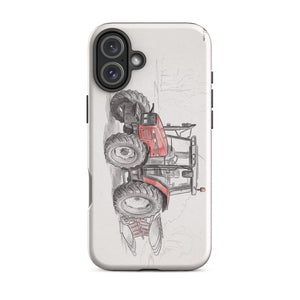 Furrow & Fields Tough Case for iPhone® iPhone 16 Plus Massey Ferguson 6255 Pencil Sketch | Tough Case for iPhone® Quality Farmers Merch