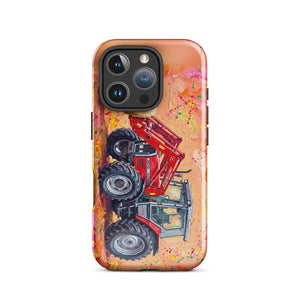 Furrow & Fields Tough Case for iPhone® iPhone 16 Pro Massey Ferguson 3070 Autotronic Splash Art | Tough Case for iPhone® Quality Farmers Merch
