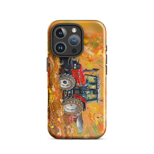 Furrow & Fields Tough Case for iPhone® iPhone 16 Pro Massey Ferguson 6255 Splash Art | Tough Case for iPhone® Quality Farmers Merch