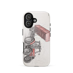 Furrow & Fields Tough Case for iPhone® iPhone 17 Massey Ferguson 6180 Pencil Sketch | Tough Case for iPhone® Quality Farmers Merch