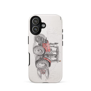 Furrow & Fields Tough Case for iPhone® iPhone 17 Massey Ferguson 6255 Pencil Sketch | Tough Case for iPhone® Quality Farmers Merch