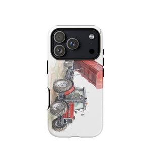 Furrow & Fields Tough Case for iPhone® iPhone 17 Pro Massey Ferguson 6180 Watercolor | Tough Case for iPhone® Quality Farmers Merch