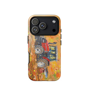 Furrow & Fields Tough Case for iPhone® iPhone 17 Pro Massey Ferguson 6255 Splash Art | Tough Case for iPhone® Quality Farmers Merch