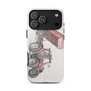 Furrow & Fields Tough Case for iPhone® iPhone 17 Pro Max Massey Ferguson 6180 Pencil Sketch | Tough Case for iPhone® Quality Farmers Merch