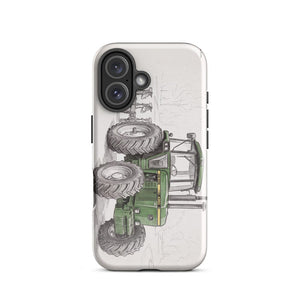 Furrow & Fields Tough Case for iPhone® John Deere 4350 Pencil Sketch | Tough Case for iPhone® Quality Farmers Merch
