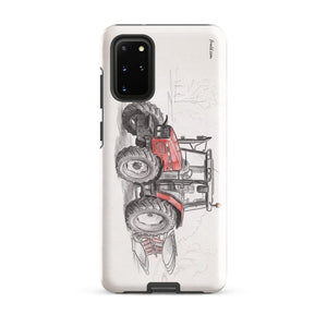 Furrow & Fields Tough case for Samsung® Glossy / Samsung Galaxy S20 Plus Massey Ferguson 6255 Pencil Sketch | Tough case for Samsung® Quality Farmers Merch