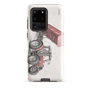 Furrow & Fields Tough case for Samsung® Glossy / Samsung Galaxy S20 Ultra Massey Ferguson 6180 Pencil Sketch | Tough case for Samsung® Quality Farmers Merch