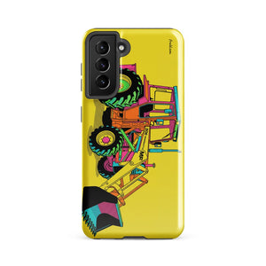 Furrow & Fields Tough case for Samsung® Glossy / Samsung Galaxy S21 FE Massey Ferguson 50E Pop Art | Tough case for Samsung® Quality Farmers Merch