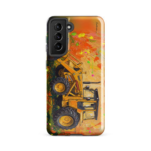 Furrow & Fields Tough case for Samsung® Glossy / Samsung Galaxy S21 FE Massey Ferguson 50E Splash Art | Tough case for Samsung® Quality Farmers Merch