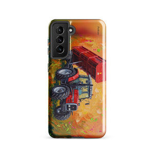 Furrow & Fields Tough case for Samsung® Glossy / Samsung Galaxy S21 Massey Ferguson 6180 Splash Art | Tough case for Samsung® Quality Farmers Merch