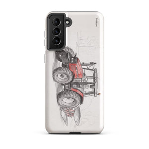 Furrow & Fields Tough case for Samsung® Glossy / Samsung Galaxy S21 Plus Massey Ferguson 6255 Pencil Sketch | Tough case for Samsung® Quality Farmers Merch