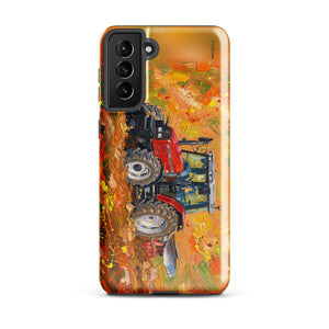 Furrow & Fields Tough case for Samsung® Glossy / Samsung Galaxy S21 Plus Massey Ferguson 6255 Splash Art | Tough case for Samsung® Quality Farmers Merch